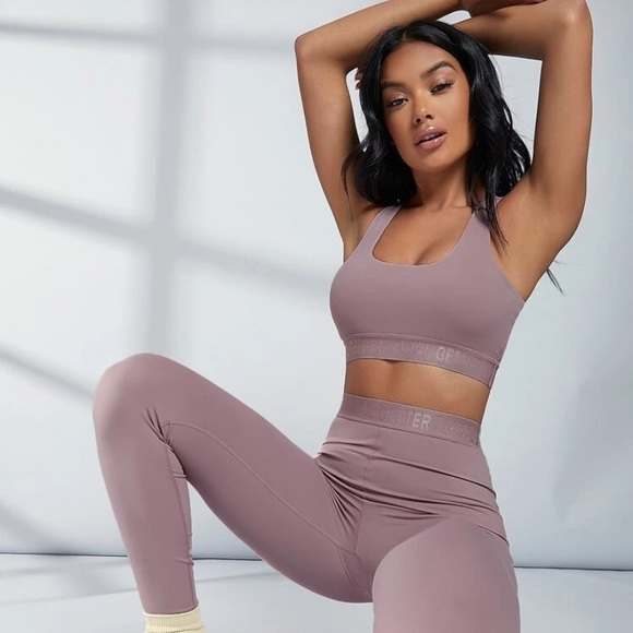 Tops - Lavender letter tape sports bra